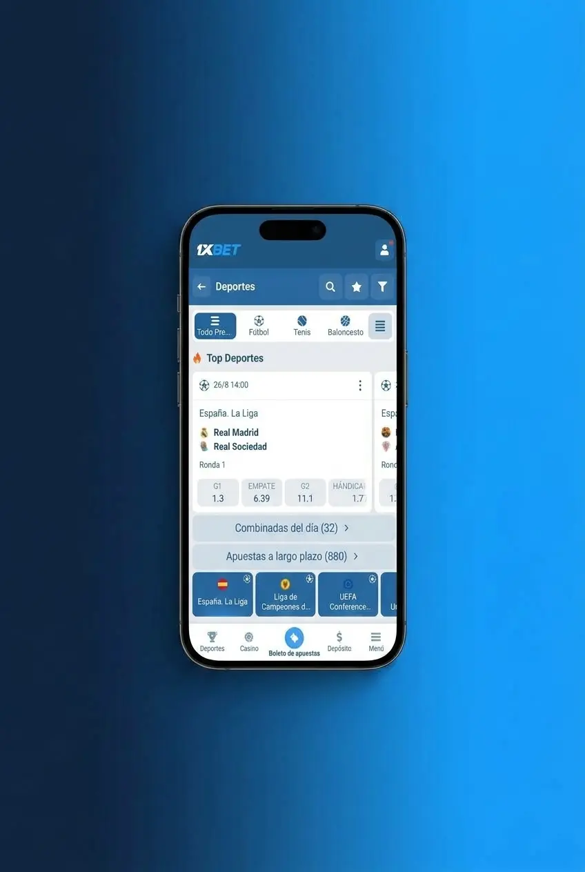Guía paso a paso para apostar en fútbol en 1xbet: registro, depósito, selección de partido y confirmación de apuesta.