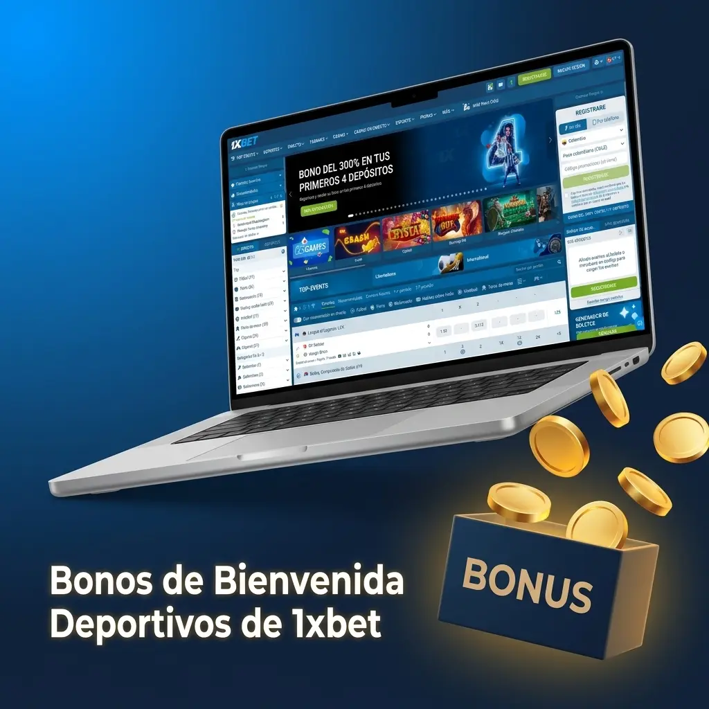 Bonos de bienvenida deportivos de 1xbet: depósito 300%, acumulador del día, prima por combinada y apuesta anticipada.